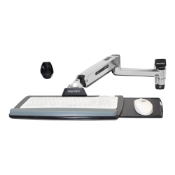 Ergotron LX - Mounting kit (mouse holder, wrist rest, keyboard tray, sit-stand arm, slide-out mouse tray, base, extension) - for keyboard / mouse - polished aluminum - wall-mountable - for P/N: 45-353-026