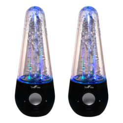 BeFree Sound LED Dancing Water Bluetooth® Multimedia Speakers, 3"H x 6"W x 8-1/2", Black, 995102278M