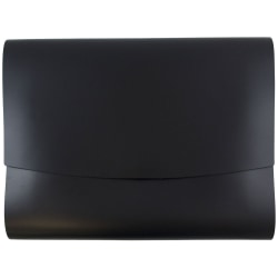 JAM Paper® Leather Portfolio With Snap Closure, 10 1/2" x 13", Letter Size, Black