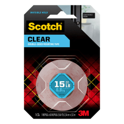 Scotch® Permanent Double-Sided Tape, 1" x 60"