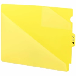 Smead End Tab Poly Out Guides - Center Tab(s) - Message - OUT - Letter - 8.50" Width x 11" Length - Yellow Poly Divider - 5 / Carton