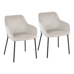 LumiSource Daniella Contemporary Dining Chairs, Cream/Black, Set Of 2 Chairs