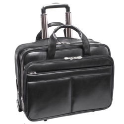 McKlein Bowery Wheeled Briefcase With 15" Laptop Pocket, Black