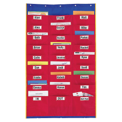 Learning Resources Organization Station® Pocket Chart, 45" x 28 1/4", Red/Blue, Grade 1 - Grade 3