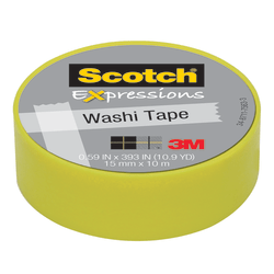 Scotch® Expressions Washi Tape, 5/8" x 393", Pastel Green