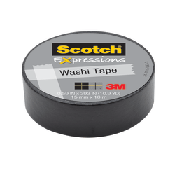 Scotch® Expressions Washi Tape, 5/8" x 393", Black
