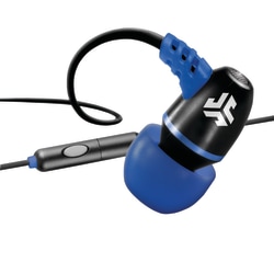 JLab Audio JBuds Metal Earbuds, Black/Electric Blue
