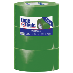 Tape Logic® Color Duct Tape, 3" Core, 3" x 180', Green, Case Of 3