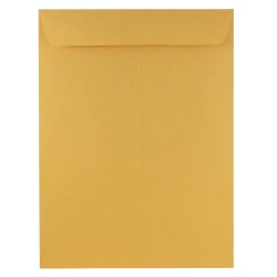 JAM Paper® Open-End 9" x 12" Envelopes, Gummed Seal, Brown Kraft, Pack Of 100 Envelopes