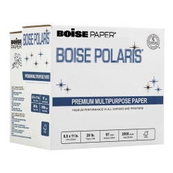 Boise® SPLOX® Speed-Loading Reamless Copy Paper, White, Letter (8.5" x 11"), 2500 Sheets Per Case, 20 Lb, 97 Brightness, FSC® Certified