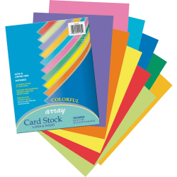 Pacon® Multi-Use Card Stock, Colorful Assorted Colors, Letter (8.5" x 11"), 65 Lb, Pack Of 100