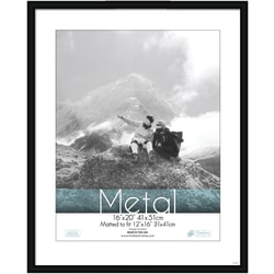 Timeless Frames® Metal Frame, Matted, 16" x 20" , Black