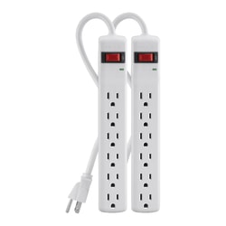 Belkin 6 Outlet Home and Office Surge Protector with 2ft Power Cord - 200 Joules - 6 x AC Power - 2 ft