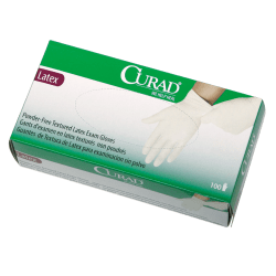 Curad® Powder-Free Latex Exam Gloves, Small, Box Of 100