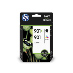 HP 901XL Black/901 Tri-Color High-Yield Ink Cartridges, Pack Of 2, CZ722FN
