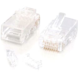 C2G RJ45 Cat5E Modular Plug (with Load Bar) for Round Solid/Stranded Cable - Network connector - RJ-45 (M) - CAT 5e - clear (pack of 100)