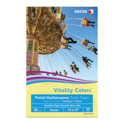 Xerox® Vitality Colors™ Colored Multi-Use Print & Copy Paper, Ledger Size (11" x 17"), 20 Lb, 30% Recycled, Yellow, Ream Of 500 Sheets