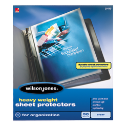 Wilson Jones® Top-Loading Sheet Protectors, Heavyweight, Diamond Clear, Box Of 50