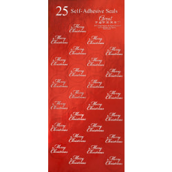 Great Papers! Holiday Foil Seals, 1", Red/White, Merry Christmas, Pack Of 50