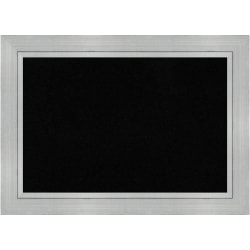 Amanti Art Cork Bulletin Board, 43" x 31", Black, Romano Silver Wood Frame
