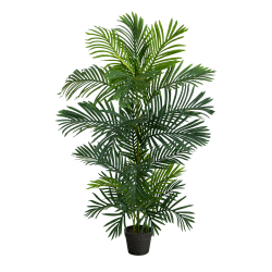Nearly Natural Areca Palm 48"H Artificial Plant With Planter, 48"H x 16"W x 16"D, Green/Black