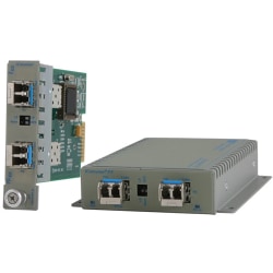Omnitron Systems iConverter Transceiver - 1000Base-X - 2 x Expansion Slots - 2 x SFP Slots - Wall Mountable