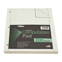 TOPS? Engineer's Computation Pad, 8 1/2" x 11", 200 Sheets, Green