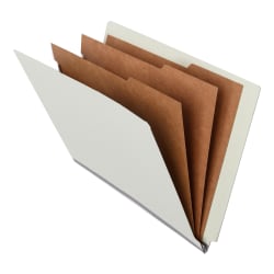 Atlas End-Tab Classification Folders With Fasteners, 3 Dividers, Letter Size, 2-1/2" Expansion, 100% Recycled, Green, Total Qty 10