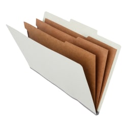 Folders With 3 Dividers, 2" Expansion, Legal Size, Green, Box Of 10,