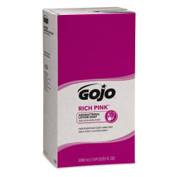 GOJO® Rich Pink Antibacterial Lotion Soap Refill, Floral Scent, 67.62 Oz