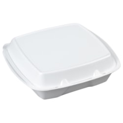 Dolco Hinged Sandwich Containers, 6 5/16" x 6 5/16" x 2 5/8", Clear, Case Of 500