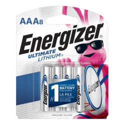 Energizer® Ultimate Lithium™ Batteries, AAA, Pack Of 8, L92SBP-8