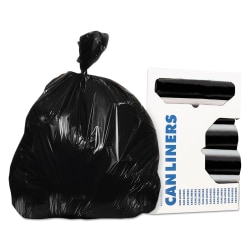 Heritage AccuFit 1.3mil Black Can Liners - 44 gal/75 lb Capacity - 37"x 50" x 1.30 mil (33 Micron) Thickness - Black - Can - 20/Roll - 5 / Carton