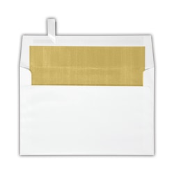 LUX Invitation Envelopes, A9, Peel & Press Closure, Gold/White, Pack Of 50