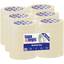 Tape Logic® 2200 Masking Tape, 3" Core, 1" x 180', Natural, Case Of 36