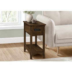 Monarch Specialties Mawe Rectangular Accent Table, 24-1/4"H x 11-3/4"W x 21-3/4"D, Brown