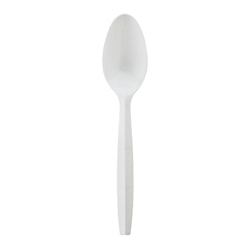 Solo Cup Medium Weight Polypropylene Teaspoons - 1000/Carton - Teaspoon - 1 x Teaspoon - Breakroom - Disposable - Polypropylene - White