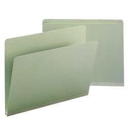 Smead® Pressboard Top-Tab Folders, Straight Cut, 11 3/4" x 9 1/2", Gray/Green, Pack Of 25