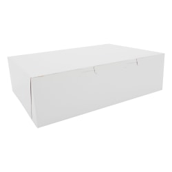 SCT Tuck-Top Bakery Boxes, 4"H x 14"W x 10"D, White, Pack Of 100 Boxes