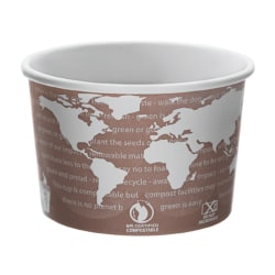 Eco-Products® World Art™ PLA-Laminated Soup Containers, 8 Oz, 50 Containers Per Pack, Carton Of 20 Packs