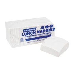 Boardwalk 1/4-Fold 1-Ply Lunch Napkins, 11" x 13", White, Pack Of 500, Case Of 12