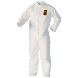 Kleenguard A40 Coveralls - Zipper Front - Size Large - Liquid, Flying Particle Protection - White - Comfortable, Zipper Front, Breathable - 25/Carton