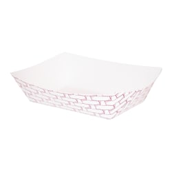 Boardwalk® Paper Food Baskets, 1 Lb Capacity, Red/White, Carton Of 1,000 Baskets