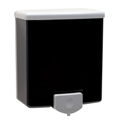 Bobrick Surface-Mounted Soap Dispenser, 6 3/8"H x 5 13/16"W x 3 3/8"D, Black/Gray