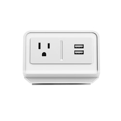 Fellowes® FlexCharge™ 3 Personal Desktop Power With AC Outlet & USB-A Ports, Desk Mount, 9' Power Cord, White