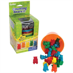Eureka Counting Bears With Cups Manipulatives, Ages 4-7, Set Of 55