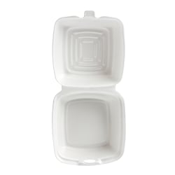 Dart Foam Carryout Hinged Container, 3"H x 6"W x 5 9/10"D, White, Pack Of 125