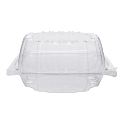 Dart ClearSeal Plastic Hinged Container, 6"H x 5.8"W x 3"D, Clear, Pack Of 125, Carton Of 2 Packs