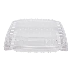 Dart ClearSeal Plastic Hinged Container, 8.3"H x 8.3"W x 3"D, Clear, Pack Of 125, Carton Of 2 Packs