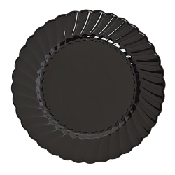 Classicware 6" Round Plate - 6" Diameter Plate - Polystyrene, Plastic - Disposable - Black - 180 Piece(s) / Carton
